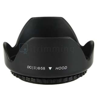 58mm UV Filter+Hood+Cap For NIKON CANON DSLR SLR LENS  