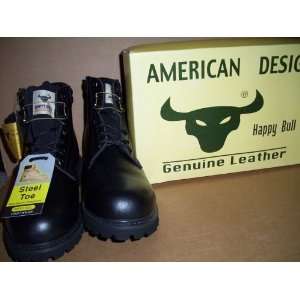  Happy Bull Steel Toe Black Size 13 Boots, Shoes 
