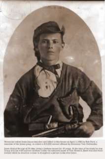 Old Wild West Outlaw Jesse James Pistol Portrait Poster  