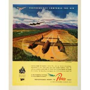  1943 Ad Pesco Borg Warner Lockheed Lighting Airplane WWII Air Force 