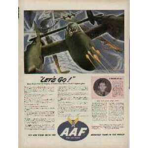   Force P 38 Lightning fighter pilot. 1944 Army Air Force Recruiting Ad