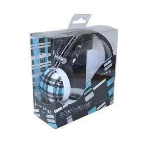 Hype Prep Dj Teal Plaid Stereo Headphones/headset 3.5mm 