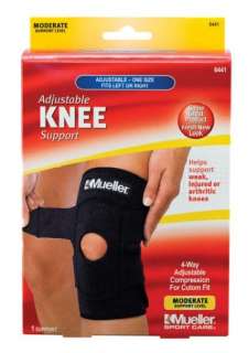 Mueller 6441 Adjustable Knee Brace Compression Support Neoprene Black 