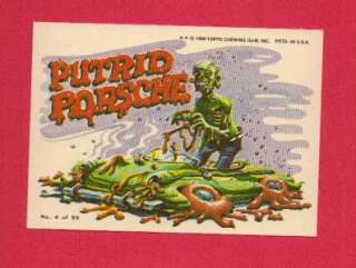 1980 TOPPS WEIRD WHEELS STICKER CARD #4 PUTRID PORSCHE  