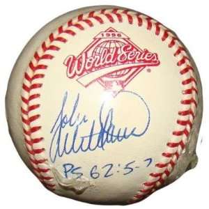  Autographed John Wetteland Baseball   PG 1996 World Series 