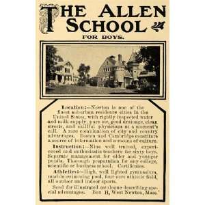  1907 Ad Allen Boys School West Newton Massachusetts 