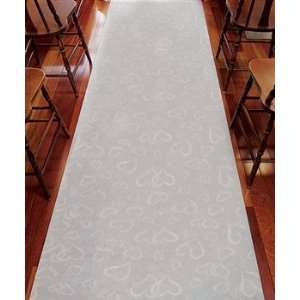  Aisle Runner   White w/ Hearts Arts, Crafts & Sewing