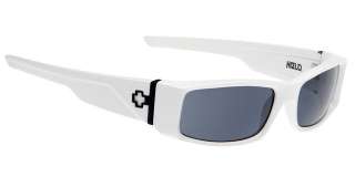 New SPY OPTICS HIELO SUNGLASSES Shiny White Frame Grey Lens 