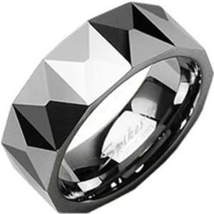  Size 12 Spikes Tungsten Carbide Triangular Prism Ring 