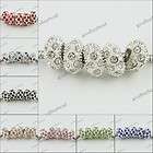   CRYSTAL SILVER SPACER EUROPEAN BIG HOLE CHARM BEADS FINDINGS  