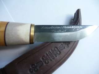 Handmade Hunting Camping Bushcraft Puukko Knife  SIGNED  FULL TANG 