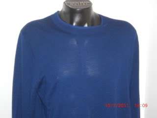 Robert Graham Mens 100% Wool Sweater Blue with Royal Cuffs trims XXXL 