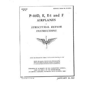    Curtiss P 40 Aircraft Structural Repair Manual: Curtiss: Books