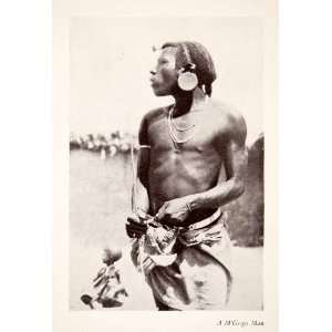 Gogo Tribal Man Africa Ear Plates Cultural Body Mutilation Tribe 
