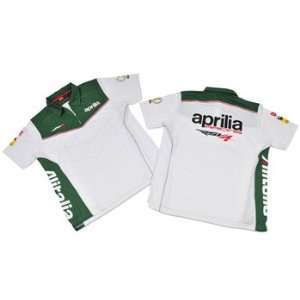  Aprilia Racing Team Alitalia White Zip Polo T Shirt   Size 