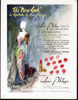 French LOUIS PHILIPPE Cosmetic Ad   Lipstick   1948  