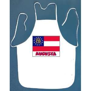  Augusta Georgia BBQ Barbeque Apron with 2 Pockets White 