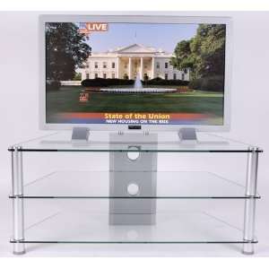    Silver 45 Glass and Aluminum Plasma TV Stand: Furniture & Decor