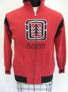 ELEMENT Rebel SKATE Red Zippered Sweatshirt Jacket M  