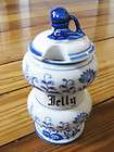 vintage blue onion jelly jar pot blue floral vg $ 39 00 buy it now see 
