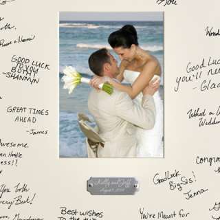 Wedding with Engraved Plate ~ Personalized Signature Picture Frame for 