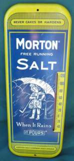 OLD MORTON SALT COMPANY CHICAGO ADVERTISING THERMOMETER  