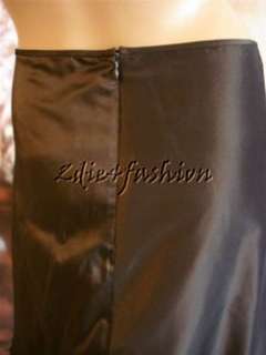   NAEEM KHAN Gorgeous Chocolate Brown Silk Velvet Fringe A line Skirt 6
