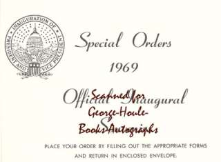 Form for Special Orders 1969 Official Inaugural Souvenirs.