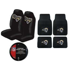   Universal Fit Seat Covers and 1 Steering Wheel Cover   St. Louis Rams