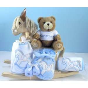  Personalized Natural Rocking Horse (Boy): Baby