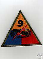 9th ARMORED DIVISION PATCH WW2 ERA  