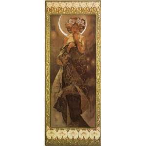   Oil Reproduction   Alphonse Maria Mucha   32 x 82 inches   The Moon