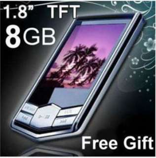   Real 8GB Slim 1.8LCD  MP4 FM Radio Player Video+ Free Gift & Ship