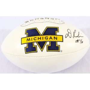 Denard Robinson Signed Logo Football   Autographed College Footballs 