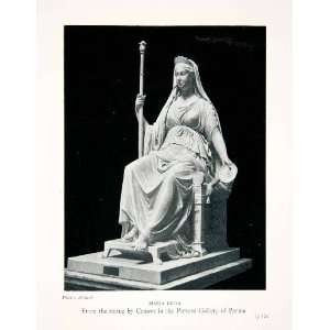   Statue Alinari Queen   Original Halftone Print