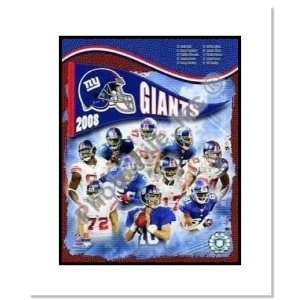  2008 New York Giants Team Composite NFL Double Matted 8x10 