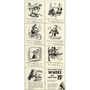  1942 Ad Funny Cartoon Windex Window Cleaner Drackett Co 