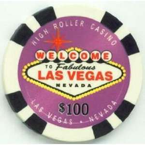  Las Vegas High Roller Casino VIP $100 Poker Chips, Set of 
