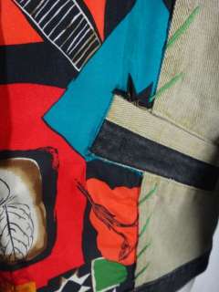 CAROLE LITTLE western denim jean jacket NATIVE conchos 8 patchwork 