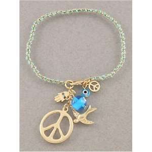  Jewelry Desinger Inspired Peace Symbol, Evil Eye and Hamsa Symbol 
