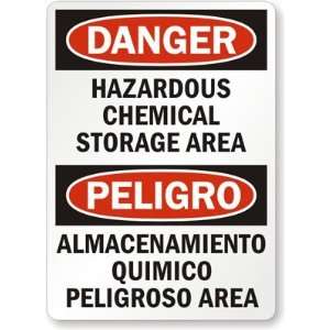  Danger: Hazardous Chemical Storage Area, Peligro Almacenamiento 