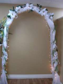 LOT OF 10 WHITE WEDDING ARCH IN/OUT DOOR PARTY BIRTHDAY SHOWER 90 x 