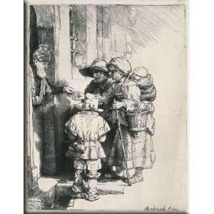 Beggars Receiving Alms at the Door of a House 23x30 Streched Canvas 