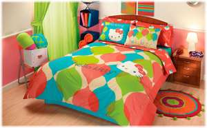 New Teens Red Hello Kitty Comforter Bedding Set Twin 6  