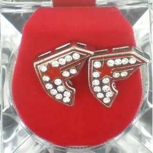  FAMOUS STARS AND STRAPS Red star Single F SilverEARRING 