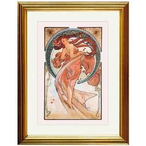  Dance (Golden) Framed Print by Alphonse Mucha