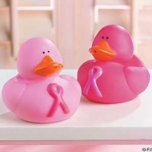  Pink Ribbon Rubber Duckys (12 per package): Toys & Games