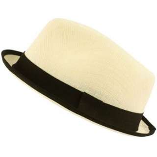 Upturn Brim Summer Vented Fedora Trilby Hat Ivory L/XL  