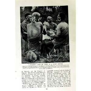  c1920 NATIVES KENYA AFRICA MASAI WARRIORS PANOPLY ARMS 