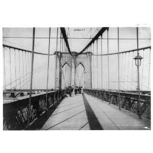   Brooklyn Bridge,N.Y.,New York,people walking,c1894,suspension bridge